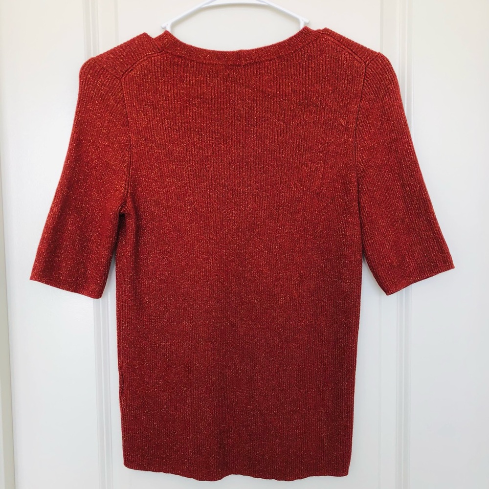 2/$15 MixMatch Madewell Red Gold Thread Stretch Top